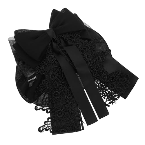 TOPPERFUN Schwarzer Bowknot Haarnetz mit Federclip Eleganter Haarschmuck für Damen Sicherer Halt für Tanz Bürofrisuren Leichtes Komfortables Haarnetz für Professionelles Styling von TOPPERFUN