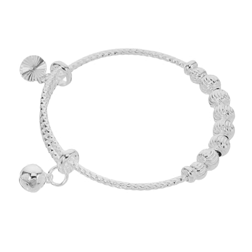 TOPPERFUN Silberarmband mit Glocke Verstellbarer Bangle Stilvolles Schmuckstück für Mädchen Passend zu Verschiedenen Outfits Robust und Langlebig für Shower Weihnachten Geburtstag von TOPPERFUN
