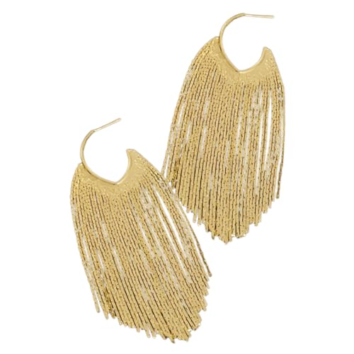 TOPPERFUN Silberne Lange Tassel Ohrringe Damen Leichte Baumelnde Ohrhänger mit Geometrischem Design Ästhetische Schmuckstücke für Teen Passend für Party und Alltag von TOPPERFUN