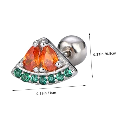 TOPPERFUN Silberne Ohrstecker Damen Wassermelone Design Leicht Komfortabel Alltag Party Schmuck Geschenk von TOPPERFUN
