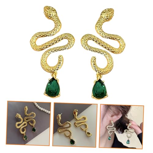 TOPPERFUN Silberne Schlangen Ohrstecker Damen Vintage Design Auffällige Ohrringe für Alltag Hochzeit Party und Schmuckaccessoires von TOPPERFUN