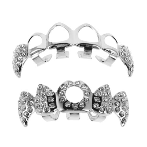TOPPERFUN Zahngrill Strasssteinen Vampirzahn-design Passend Für Männer Und Frauen Hip-hop-zahnschmuck Für Halloween-partys Und Cosplay von TOPPERFUN