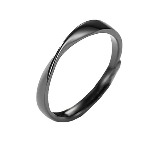 TOPPERFUN Silberring Unendliches Design Offener Verstellbarer Partnerring für Herren und Damen Symbol Dauerhafte Verbundenheit Schmuck Geschenk von TOPPERFUN
