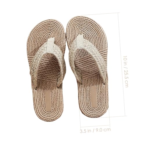 TOPPERFUN Sommerliche Japanische Hausschuhe mit Flacher Sohle Rutschfest Atmungsaktiv Retro design Leichte Webstruktur für Innenräume Damen und Herren Bequeme Haushalts slipper von TOPPERFUN