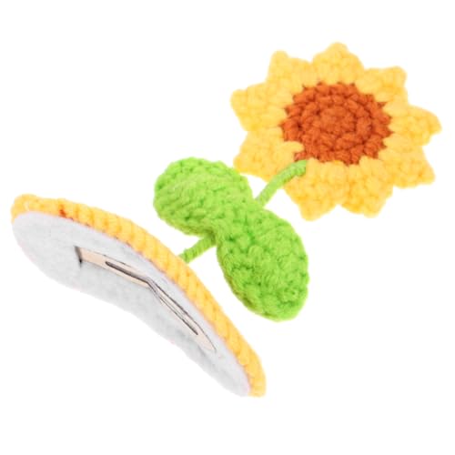 TOPPERFUN Sonnenblume Haarschmuck Gehäkelt Wolle Blumen Haarspange Styling Accessoire Kombination Frisur Praktisch Schonend Befestigen Lebendig Anlässe von TOPPERFUN