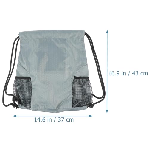 TOPPERFUN Sportlicher Robuster Drawstring Rucksack aus Verschließbar mit Kordelzug Vielseitig als Fitness Reise Einkaufstasche Klein Grauer Turnbeutel für Damen und Herren von TOPPERFUN