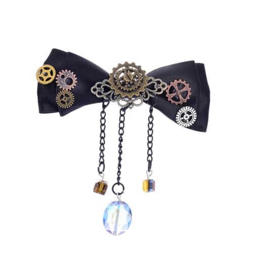 TOPPERFUN Steampunk Bowknot Haarklammer Damen Haarspange Vintage Design Robust Für Party Festival Mädchen Haarschmuck Schwarz von TOPPERFUN