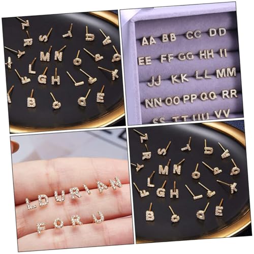 TOPPERFUN Sterling Silber Buchstaben Ohrstecker Damen Ohrschmuck mit Zirkonia Kreative Vielseitige Stilvolle Ohrringe für Alltag und Partys Elegantes Langlebiges Design Geschenkidee von TOPPERFUN