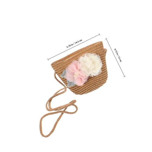 TOPPERFUN Strandtasche für Mädchen Gewebt aus Stroh Leichte Umhängetasche mit Ausreichend Stauraum Langlebig und Modisch als Süße Beach Bag für Sommerurlaub von TOPPERFUN