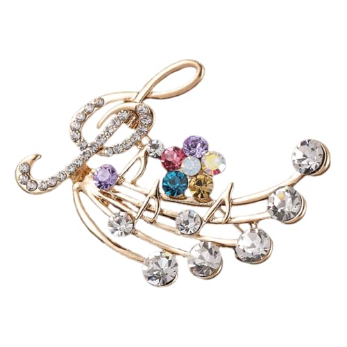 TOPPERFUN Strass Brosche Musiknoten Pin Damen Anstecknadel Modisch Glänzend für Kleidung Jacken Hüte Zubehör Geschenkidee von TOPPERFUN