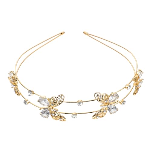 TOPPERFUN Strass Haarreif mit Schmetterlingen Doppellagiges Damen Stirnband aus Eleganter Brautschmuck für Hochzeit Brautjungfern Party und Festliche Anlässe von TOPPERFUN