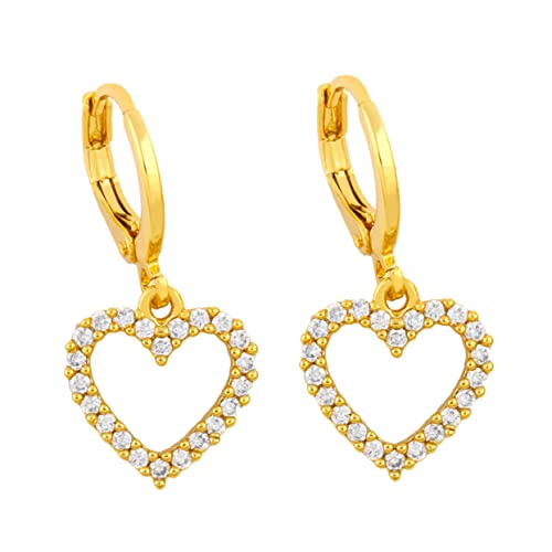 TOPPERFUN Strass Herz Ohrringe Herzförmige Ohrstecker mit Kupferfassung Funkelnde Ohraccessoires für Frauen Alltag Schmuck von TOPPERFUN