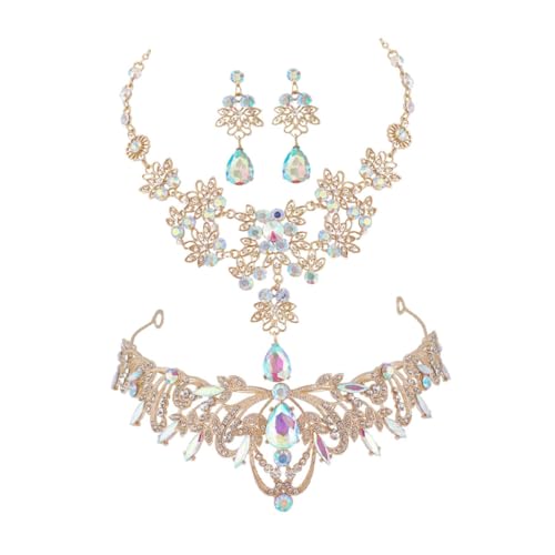 TOPPERFUN Strass Schmuckset für Mädchen mit Krone Halskette und Ohrringen Leichtes Brautschmuck-set für Geburtstagsfeiern und Hochzeiten Eleganter Glanz für Festliche Anlässe TOPPERFUN Strass Schmuckset für Mädchen mit Krone Halskette und Ohrringen Leichtes Brautschmuck-set für Geburtstagsfeiern und Hochzeiten Eleganter Glanz für Festliche Anlässe von TOPPERFUN