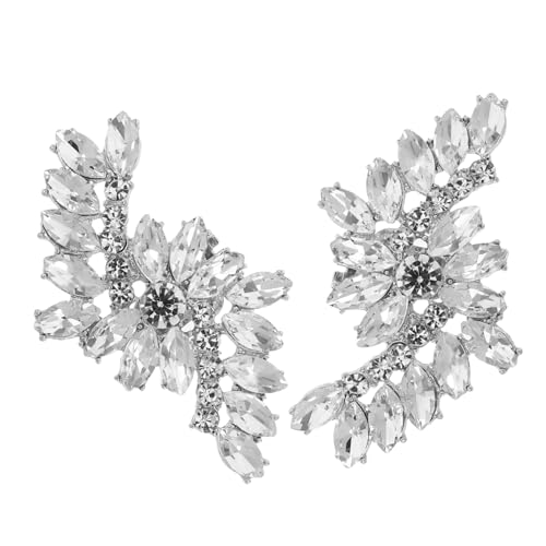 TOPPERFUN Strass Schuhclips Damen Abnehmbare Blüten Schuhverzierung aus Zinklegierung Elegante Hochzeitsschmuck Clips für High Heels Komfortable Dekorative Schuhaccessoires von TOPPERFUN