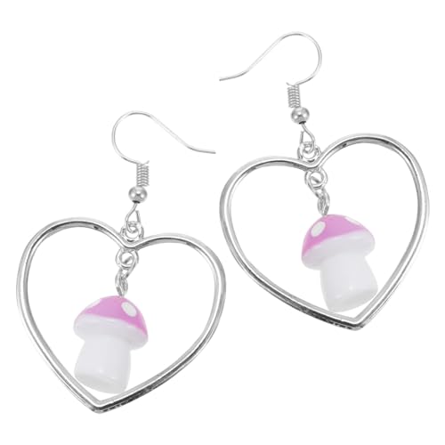 TOPPERFUN Süße Herzpilz Ohrstecker Damen Ohrschmuck Symmetrisch Niedlich Valentinstag Mode Ohraccessoires von TOPPERFUN