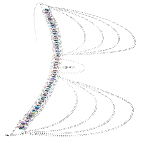 TOPPERFUN Taillenkette mit Quasten und Kristallbesatz Modische Bauch Körperkette für Frauen Silberfarbene Wellen design Hüftkette Vielseitiger Schmuck für Strand und Sommerpartys von TOPPERFUN