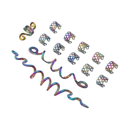 TOPPERFUN Teiliges Haarschmuck für Zöpfe Metall Spiral haarklammern Dreadlocks Schmuck Ringe Verstellbare Haarringe für Damen und Mädchen Vintage Ethno stil Robust und Wiederverwendbar von TOPPERFUN