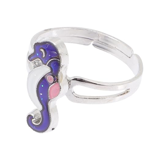 TOPPERFUN Thermochromischer Meeresbewohner Stimmungsring Verstellbar Zinklegierung Farbwechsel Schmuck für Frauen Mädchen Party Halloween Dekoration von TOPPERFUN