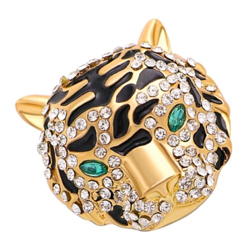 TOPPERFUN Tiger Brosche für Frauen Strass Anstecknadel mit Reverskette Kreatives Tiger Design Elegantes Kleidungsaccessoire für Party und Alltag Brosche für Damen und Mädchen von TOPPERFUN
