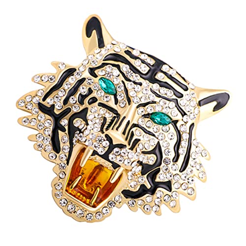 TOPPERFUN Tiger Anstecknadel mit Strass Vintage Brosche für Frauen Tiermotiv Leicht zu Tragen Modisches Accessoire für Anzüge und Kleider von TOPPERFUN