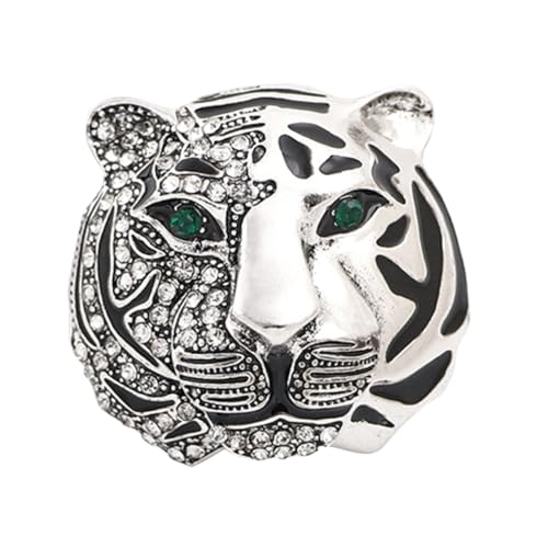 TOPPERFUN Retro Tiger Brosche mit Strass Zinklegierung Anstecknadel für Herren und Damen Geeignet für Anzüge Hemden und Accessoires von TOPPERFUN