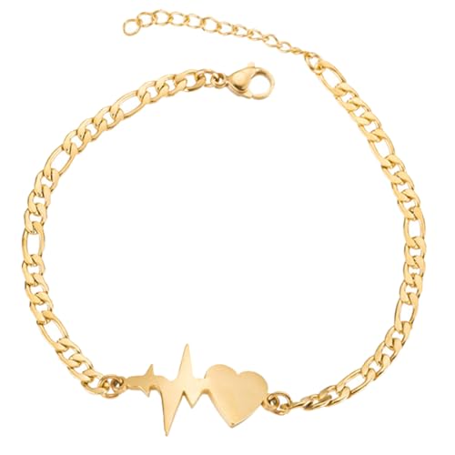 TOPPERFUN Titanstahl Damen Armband Herzförmiges Pulsierendes Schmuckstück Leichtes Langlebiges Minimalistisches für Geburtstag Weihnachten Valentinstag Muttertag Jubiläum von TOPPERFUN