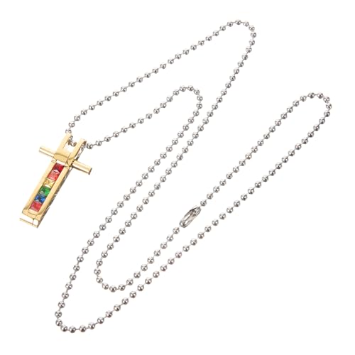 TOPPERFUN Titanstahl Kreuzanhänger mit Regenbogen Zirkonia Leichtes Schmuckstück für Herren und Damen Modische Halskette als Geschenk zu Valentinstag und Geburtstag Eleganter Schmuck mit von TOPPERFUN
