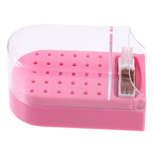 TOPPERFUN Transparentes Nagelfräser Bit Aufbewahrungsbox Nagelbohrer Halter Organizer für Nagelstudio Nagelkunst Zubehör Langlebig und Praktisch für Maniküre und Pediküre von TOPPERFUN