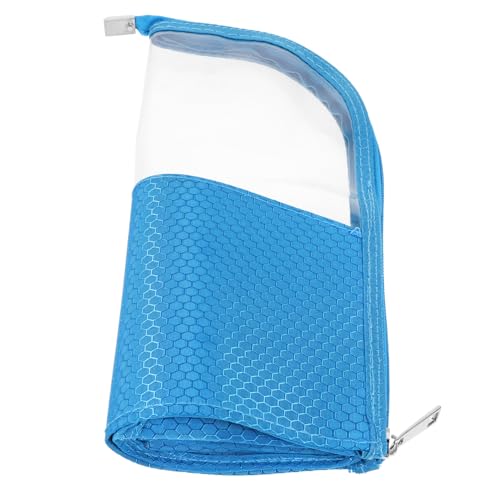 TOPPERFUN Transparentes Wasserdichtes Make up Täschchen in Himmelblau Multifunktionaler Kulturbeutel für Damen und Mädchen Reise Make up Tasche mit Geräumigem Stauraum für Kosmetik und von TOPPERFUN
