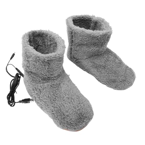 TOPPERFUN USB Beheizbare Hausschuhe Herren Warme Plüsch Fußwärmer Elektrische Heizschuhe mit Weichem Innenfutter Leicht und Atmungsaktiv für Büro Studium und Freizeit von TOPPERFUN