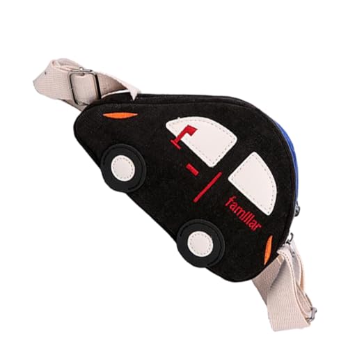 TOPPERFUN Umhängetasche Mini Cartoon Schultertasche für Jungen und Mädchen Verstellbar Langlebig aus Sicherem Material für Snacks Schlüssel Handy und Kleinigkeiten Süßes Design Schwarz von TOPPERFUN