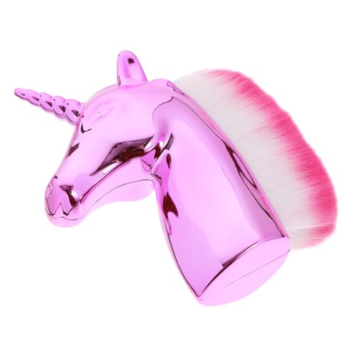 TOPPERFUN Unicorn Makeup Pinsel mit Rosegold Kunststoffgriff Weicher Puder und Foundation Pinsel für Frauen und Mädchen Einhorn Design Langlebig und Vielseitig für Tägliches und von TOPPERFUN