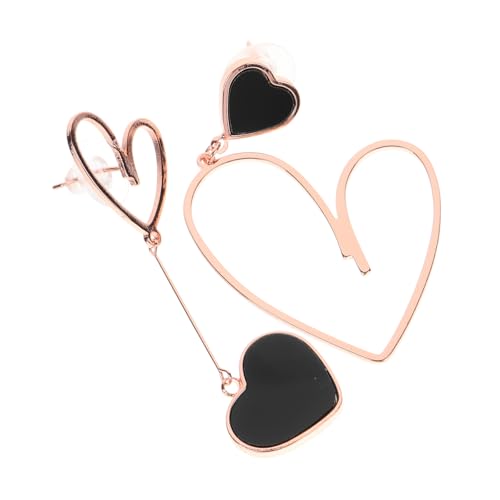 TOPPERFUN Valentinstag Ohrstecker Herz Design Rote Asymmetrische Ohrhänger Damen Leichtes Schmuckstück für Alltag Hochzeit Geschenk und Festliche Anlässe Zufällige Farbe Zufällige Farbe von TOPPERFUN