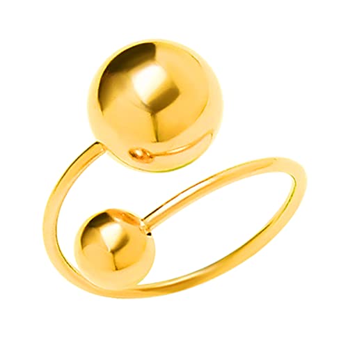 TOPPERFUN Verstellbarer Damenring Edelstahl Perlenring Einfacher Ringschmuck Für Frauen Eleganter Fingerring in Gold Vielseitig Kombinierbar Komfortable Tragweise von TOPPERFUN