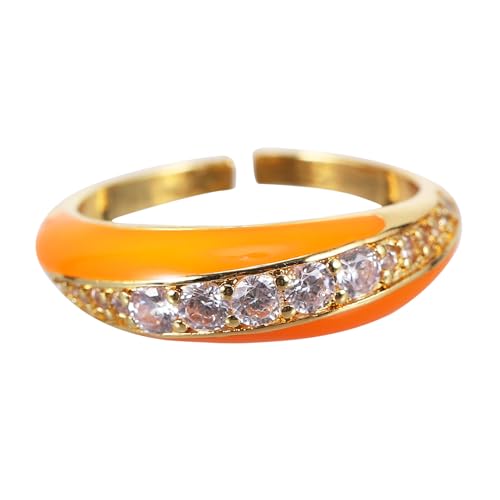 TOPPERFUN Verstellbarer Damenring Kupfer Plattiert Modisch Öffnung Finger Schmuck Geschenk Geburtstagsring von TOPPERFUN
