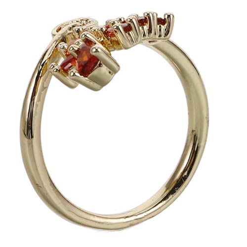 TOPPERFUN Verstellbarer Damenring mit Geometrischem Blattdesign Eleganter Natur Inspirierter Schmuck Leicht und Komfortabel für als von TOPPERFUN