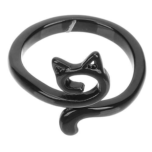 TOPPERFUN Verstellbarer Katzenring Metall für Damen Offenes Design Modisches Fingeraccessoire für Verschiedene Outfits Langlebiger Schmuck für von TOPPERFUN