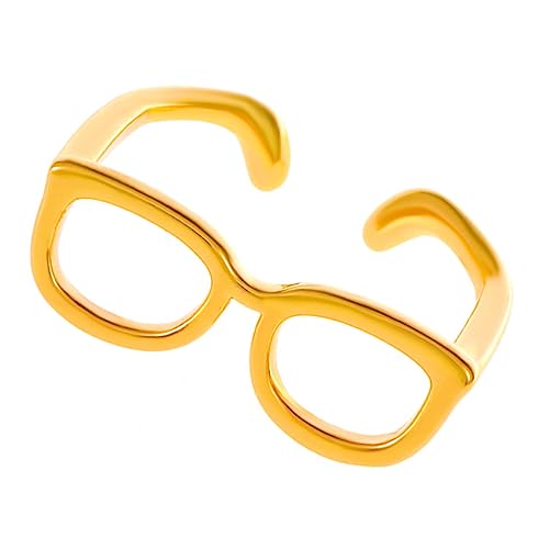 TOPPERFUN Verstellbarer Offener Ring Form von Brillen Modischer Schmuck für zu Geburtstagen und Feiertagen Premium Flexibel und TOPPERFUN Verstellbarer Offener Ring Form von Brillen Modischer Schmuck für zu Geburtstagen und Feiertagen Premium Flexibel und von TOPPERFUN