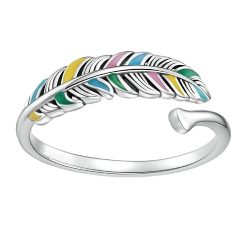 TOPPERFUN Verstellbarer Offener Silberring Damen Modischer Ring Bunter Emaille Schmuck Fingerdekor Elegant für Party Alltag TOPPERFUN Verstellbarer Offener Silberring Damen Modischer Ring Bunter Emaille Schmuck Fingerdekor Elegant für Party Alltag von TOPPERFUN