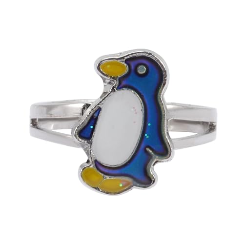 TOPPERFUN Verstellbarer Pinguin Tier ring Damen Farbwechsel Offener Statement Ring Verstellbar Farbwechsel Schmuck für Frauen und Mädchen TOPPERFUN Verstellbarer Pinguin Tier ring Damen Farbwechsel Offener Statement Ring Verstellbar Farbwechsel Schmuck für Frauen und Mädchen von TOPPERFUN