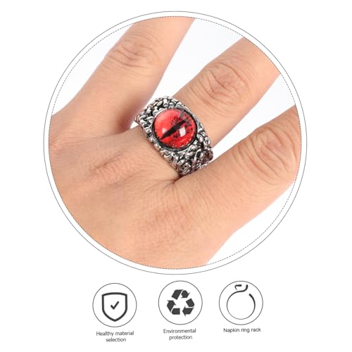 TOPPERFUN Verstellbarer Unisex Offener Ring mit Bösem Auge Vintage Herren Damen Schmuck Einstellbar Modisches Kostümaccessoire in Tiefrot TOPPERFUN Verstellbarer Unisex Offener Ring mit Bösem Auge Vintage Herren Damen Schmuck Einstellbar Modisches Kostümaccessoire in Tiefrot von TOPPERFUN