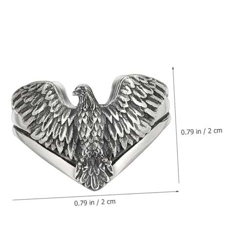 TOPPERFUN Verstellbarer Vintage Adlerkopf Ring Damen und Herren Finger Schmuck Retro Design Offener Zeigefinger Ring für Mädchen Frauen Geschenk von TOPPERFUN