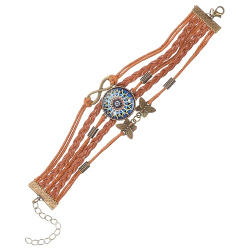 TOPPERFUN Verstellbares Handgefertigtes Geflochtenes Armband mit Schmetterling Vintage Boho Strandarmband für Damen und Herren Ethnische Perlenarmbänder Symbolisiert Liebe und Glück von TOPPERFUN