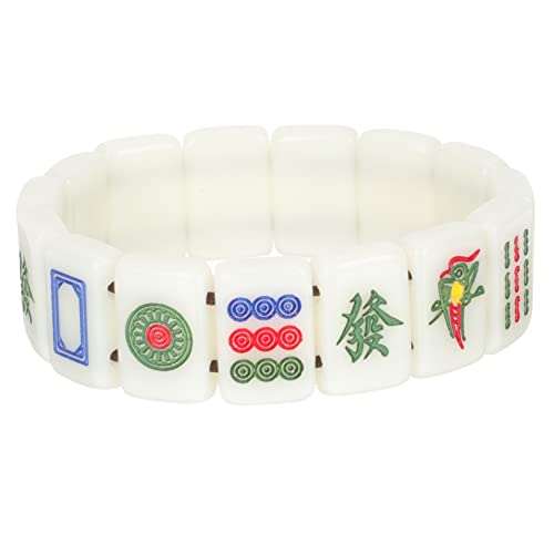TOPPERFUN Verstellbares Mahjong Armband Damen Kreativ Handmade aus Langlebigem Symbol für Glück zu Weihnachten und Valentinstag von TOPPERFUN