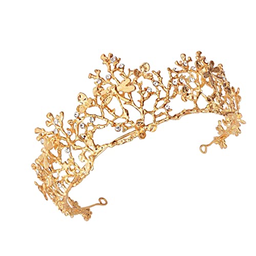 TOPPERFUN Vintage Braut Tiara Goldfarben mit Libellenmotiv Stilvolles Schmuckstück für Hochzeit Geburtstag Party Langlebige Kopfbedeckung für Damen von TOPPERFUN