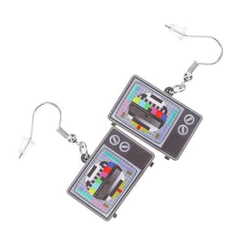 TOPPERFUN Vintage Fernseher Ohrringe Retro Stil Kreative Dangle Ohrringe Lustiger Schmuck für Frauen Modisches Accessoire für Alltag und Party von TOPPERFUN
