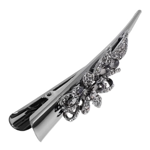 TOPPERFUN Vintage Haarspange mit Strasssteinen Dekorative Haarklammer aus Metall für Damen Stabiler Entenschnabel Clip für Dickes Haar Haaraccessoire von TOPPERFUN
