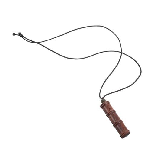 TOPPERFUN Vintage Halskette mit Holzanhänger Öffnbarer Fläschchen Anhänger Ethno Stil Lange Kordelkette für Damen Vielseitiger Schmuck für Alltag und Reisen von TOPPERFUN