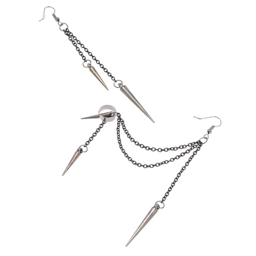 TOPPERFUN Vintage Ohrhänger mit Ketten Design Lange Tassel Ohrstecker Punk Gothic Stil Modische Statement Ohrringe für Damen Auffällige Ohraccessoires für Festivals und Alltag von TOPPERFUN