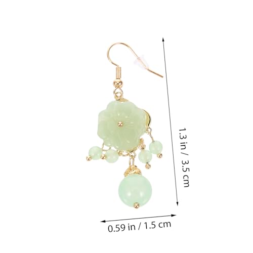 TOPPERFUN Vintage Stil Jade Ohrhänger Damen Leicht Modisch Fein Grün Trendige Ohrschmuck für Mädchen Teenager Geeignet für Party Alltag und Besondere Anlässe von TOPPERFUN
